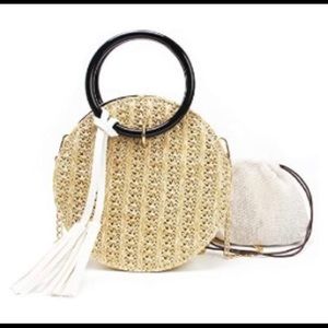 Round Wicker Rattan Crossbody/Clutch Bag